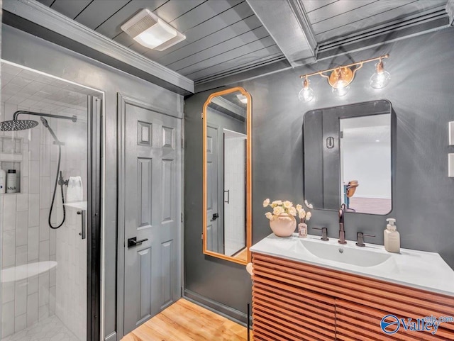 1901 Governors Dr SE, Huntsville, AL 35801 - full bathroom featuring a shower stall, vanity, and crown molding