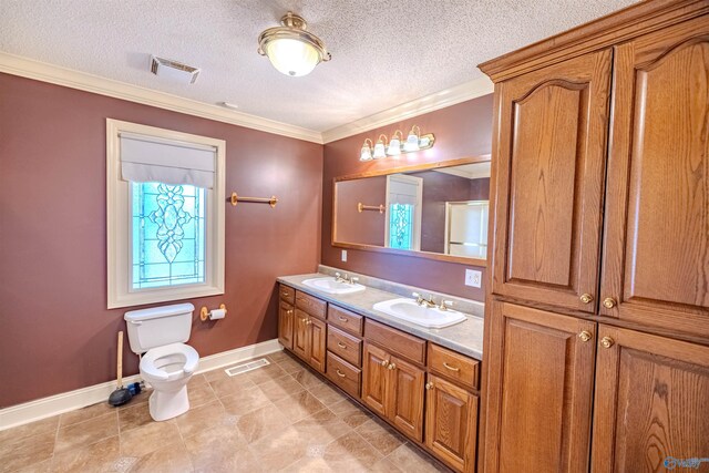 full bathroom with visible vents, toilet, and a sink