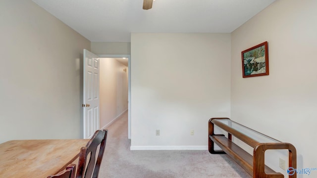 565 Joe Quick Rd, Hazel Green, AL 35750 - office featuring light carpet, baseboards, and ceiling fan