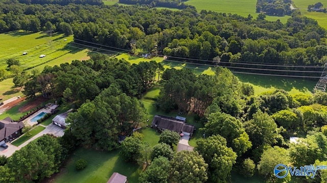 drone / aerial view featuring a rural view