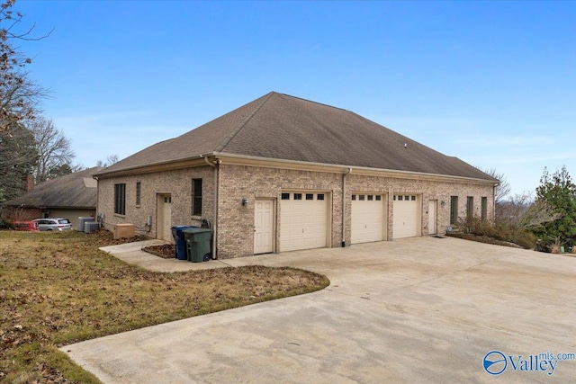 view of property exterior featuring a garage