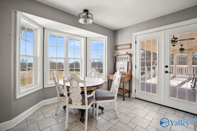 dining area with baseboards