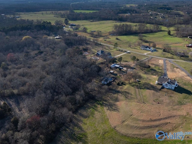 drone / aerial view with a rural view