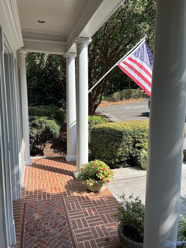 view of patio featuring covered porch