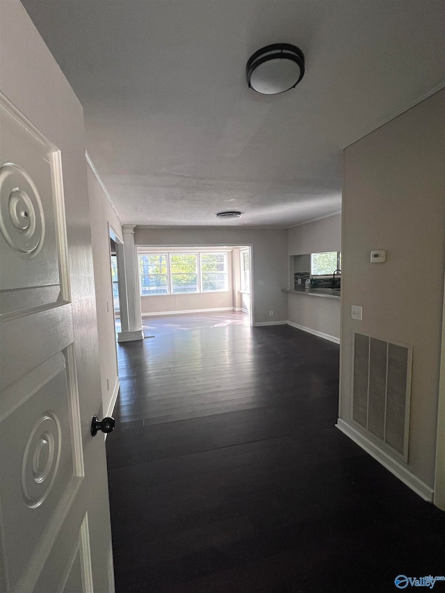 interior space featuring dark hardwood / wood-style flooring