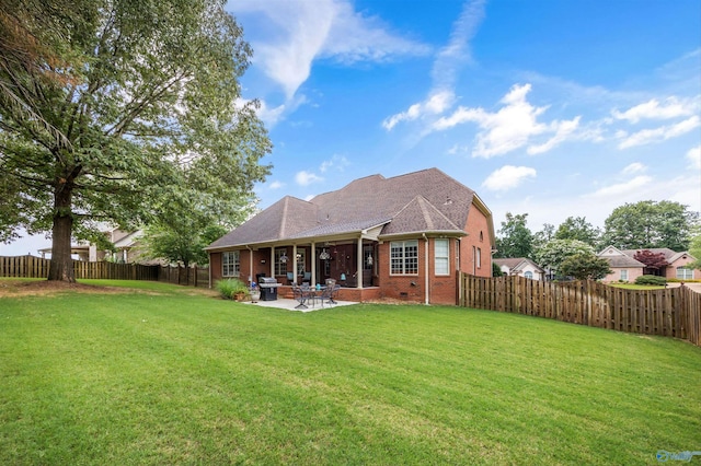 23245 Piney Creek Dr, Athens, AL 35613 - back of house featuring brick siding, a patio area, and roof with shingles