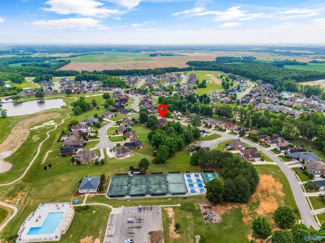 23245 Piney Creek Dr, Athens, AL 35613 - aerial view of property and surrounding area with a large body of water, a golf club, and nearby suburban area