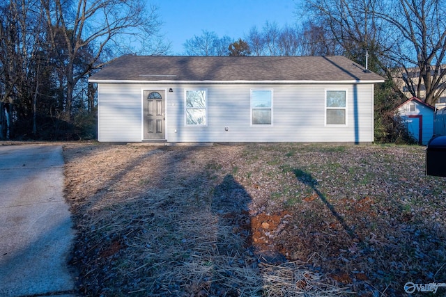 view of single story home