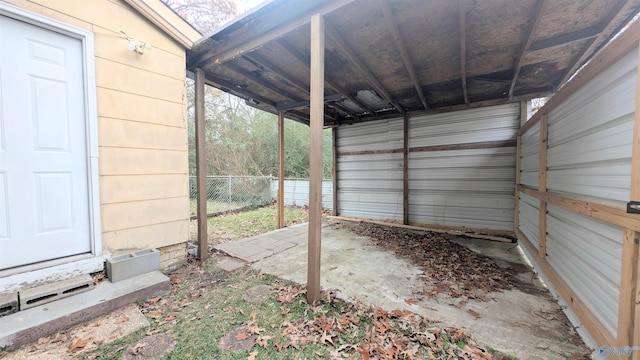 view of garage