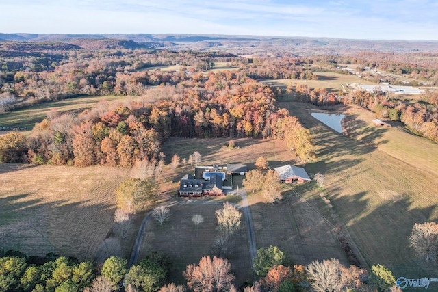 bird's eye view with a rural view