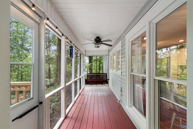 471 Oak Trl NE, Hartselle, AL 35640 - unfurnished sunroom with a ceiling fan and healthy amount of natural light