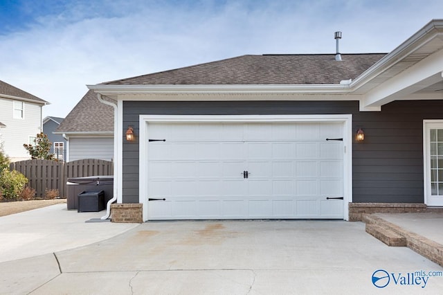 view of garage