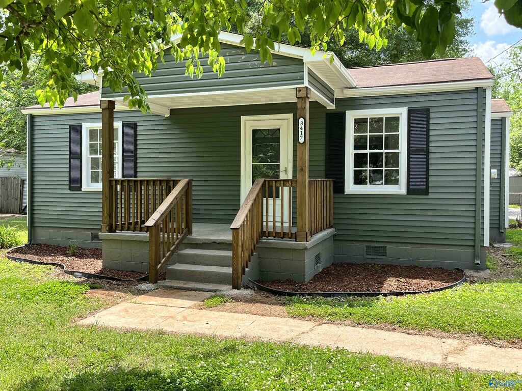 3417 Marks Dr SW, Huntsville, AL 35805 - view of front facade with roof with shingles and crawl space