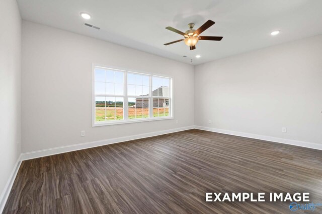 2000 Austin Dr NE, Cullman, AL 35058 - empty room featuring recessed lighting, visible vents, baseboards, and dark wood finished floors