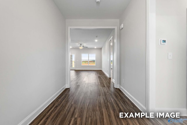 2000 Austin Dr NE, Cullman, AL 35058 - hallway featuring dark wood finished floors and baseboards
