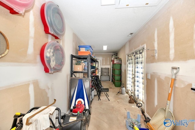 view of storage area