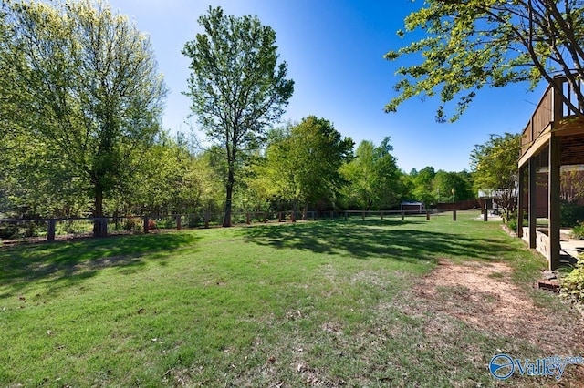 view of yard featuring fence