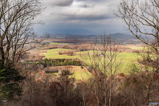 mountain view with a rural view