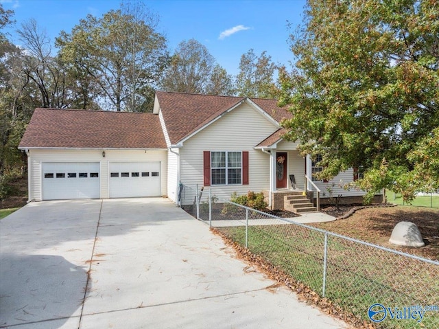 ranch-style house featuring a garage