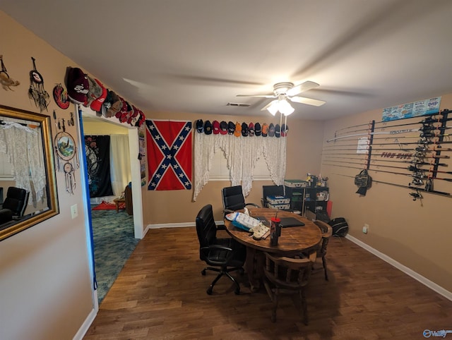 1350 W US Highway 278 W, Cullman, AL 35057 - dining room featuring baseboards, ceiling fan, and wood finished floors