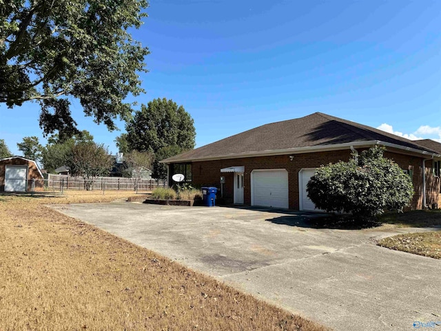 view of home's exterior with a garage