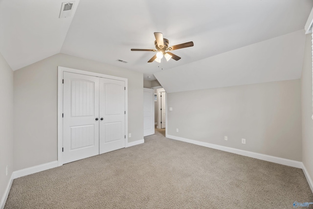 4513 Stone Park Cir, Owens Cross Roads, AL 35763 - bonus room with a ceiling fan, vaulted ceiling, and light carpet