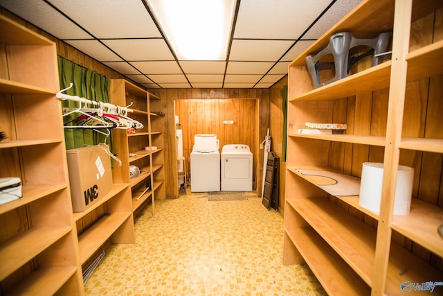 storage room with washing machine and dryer