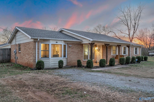 view of ranch-style home