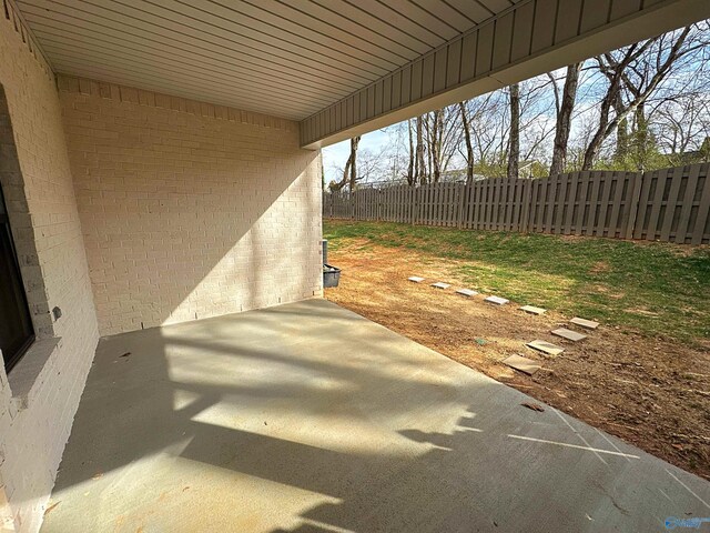 view of patio featuring a fenced backyard