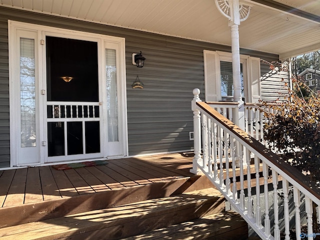 wooden deck with a porch