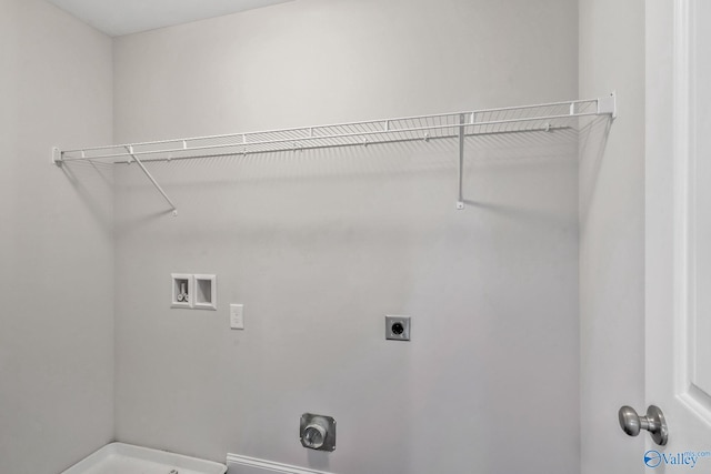 washroom with hookup for a washing machine, laundry area, and hookup for an electric dryer