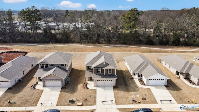 bird's eye view with a residential view