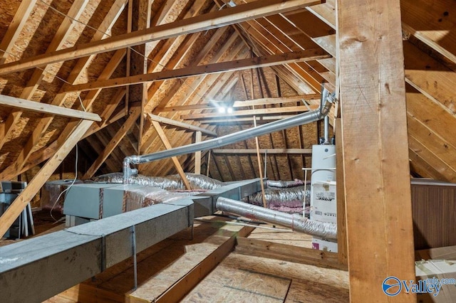 view of unfinished attic