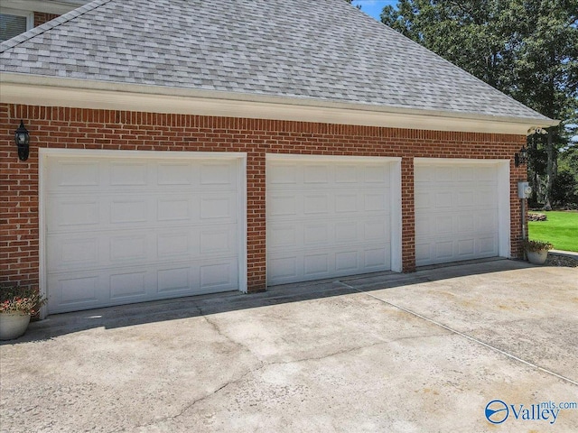 view of garage