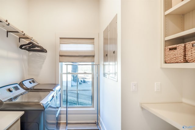 laundry area featuring independent washer and dryer