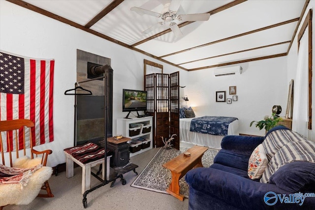 10161 US Highway 11, Springville, AL 35146 - living room with a wall unit AC, ceiling fan, and speckled floor