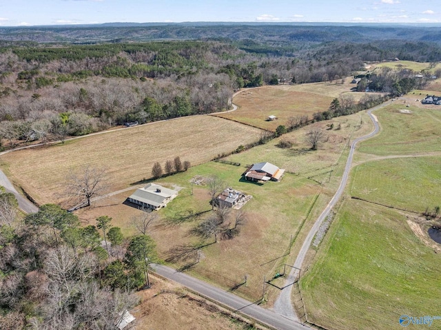 bird's eye view with a rural view