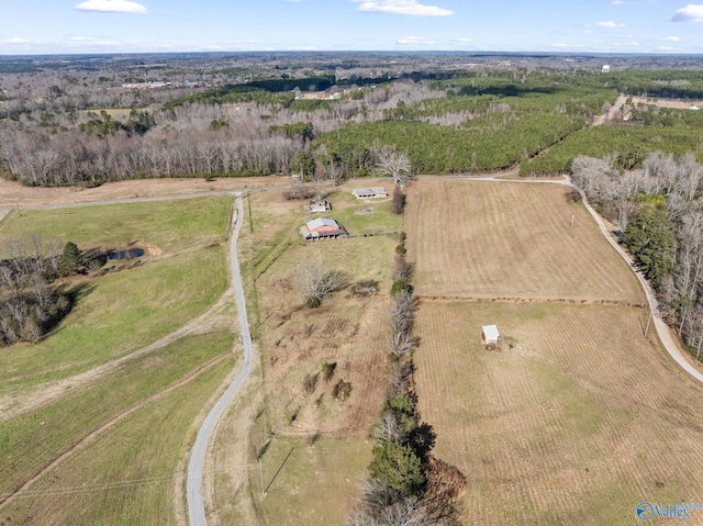 drone / aerial view with a rural view