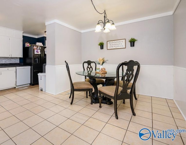 152 6th St W, Grant, AL 35747 - dining space featuring a chandelier, crown molding, and light tile patterned flooring