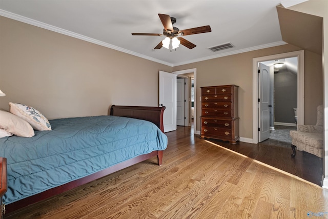 902 County Road 163, Centre, AL 35960 - bedroom featuring wood finished floors, ornamental molding, and a ceiling fan