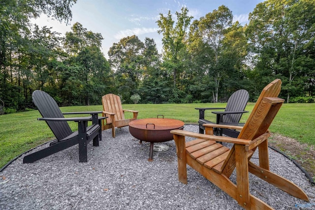 902 County Road 163, Centre, AL 35960 - view of patio / terrace with view of wooded area and a fire pit