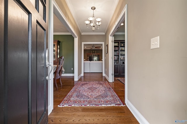 902 County Road 163, Centre, AL 35960 - foyer with a chandelier, wood finished floors, and crown molding