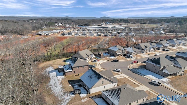 aerial view featuring a mountain view