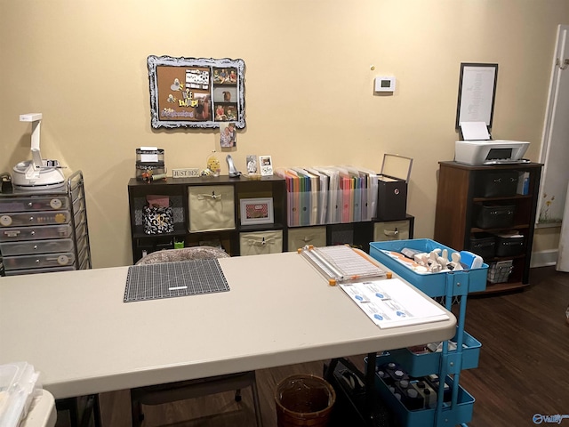 office area featuring wood finished floors