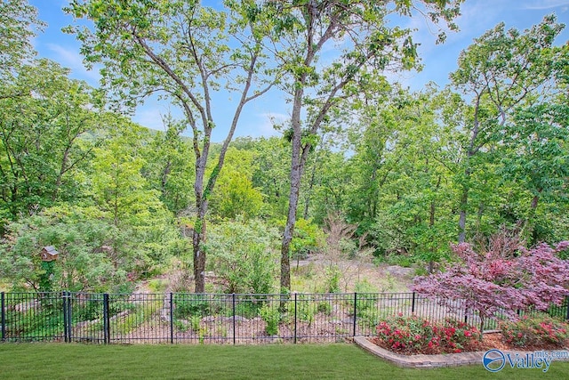2833 High Mountain Rd NE, Huntsville, AL 35811 - view of yard with fence and a wooded view