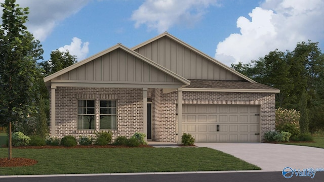 403 Jackson Point Cir, Huntsville, AL 35811 - view of front of property featuring board and batten siding, brick siding, a garage, and concrete driveway