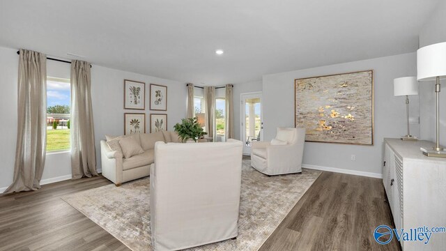 403 Jackson Point Cir, Huntsville, AL 35811 - living area featuring wood finished floors and recessed lighting