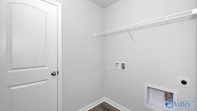403 Jackson Point Cir, Huntsville, AL 35811 - laundry room featuring hookup for an electric dryer, washer hookup, and dark wood-style floors
