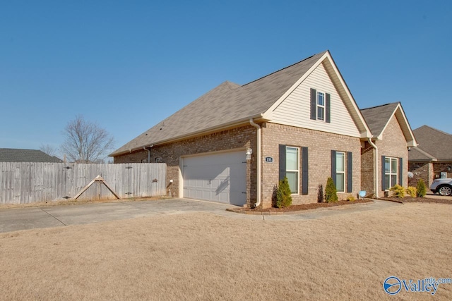 exterior space with a garage