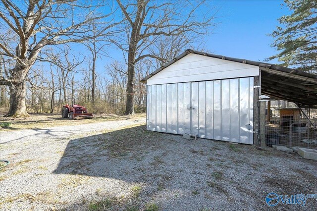 view of shed